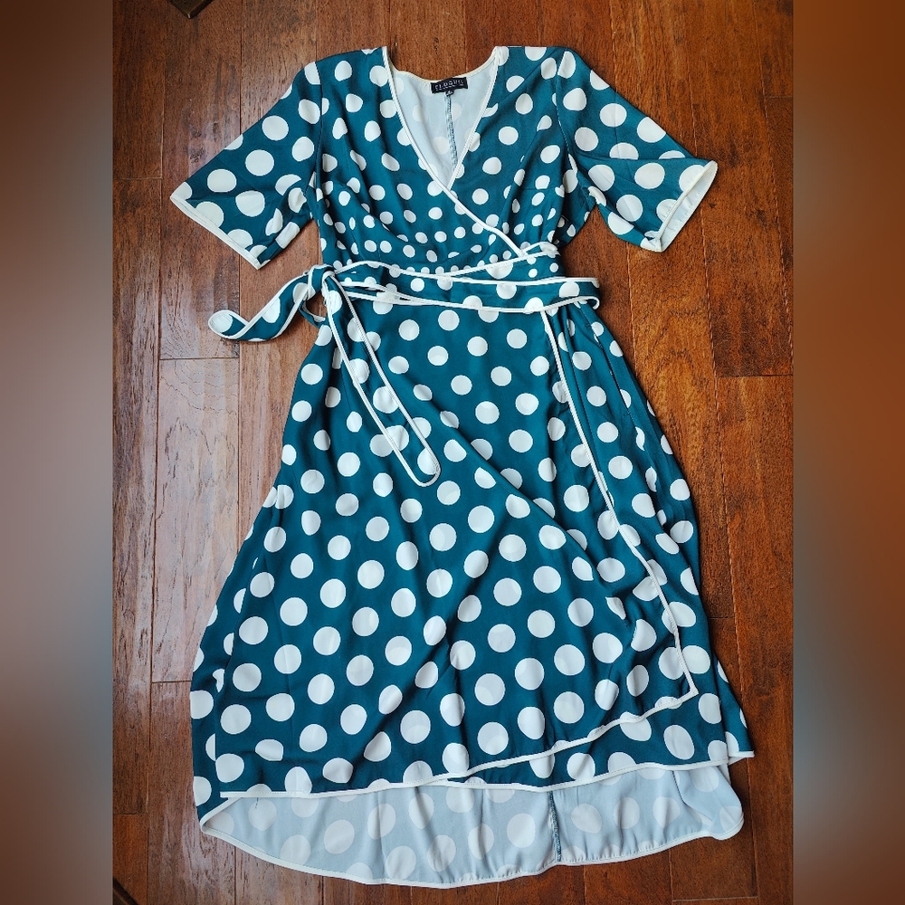 Eloquii Polka Dot Wrap Dress